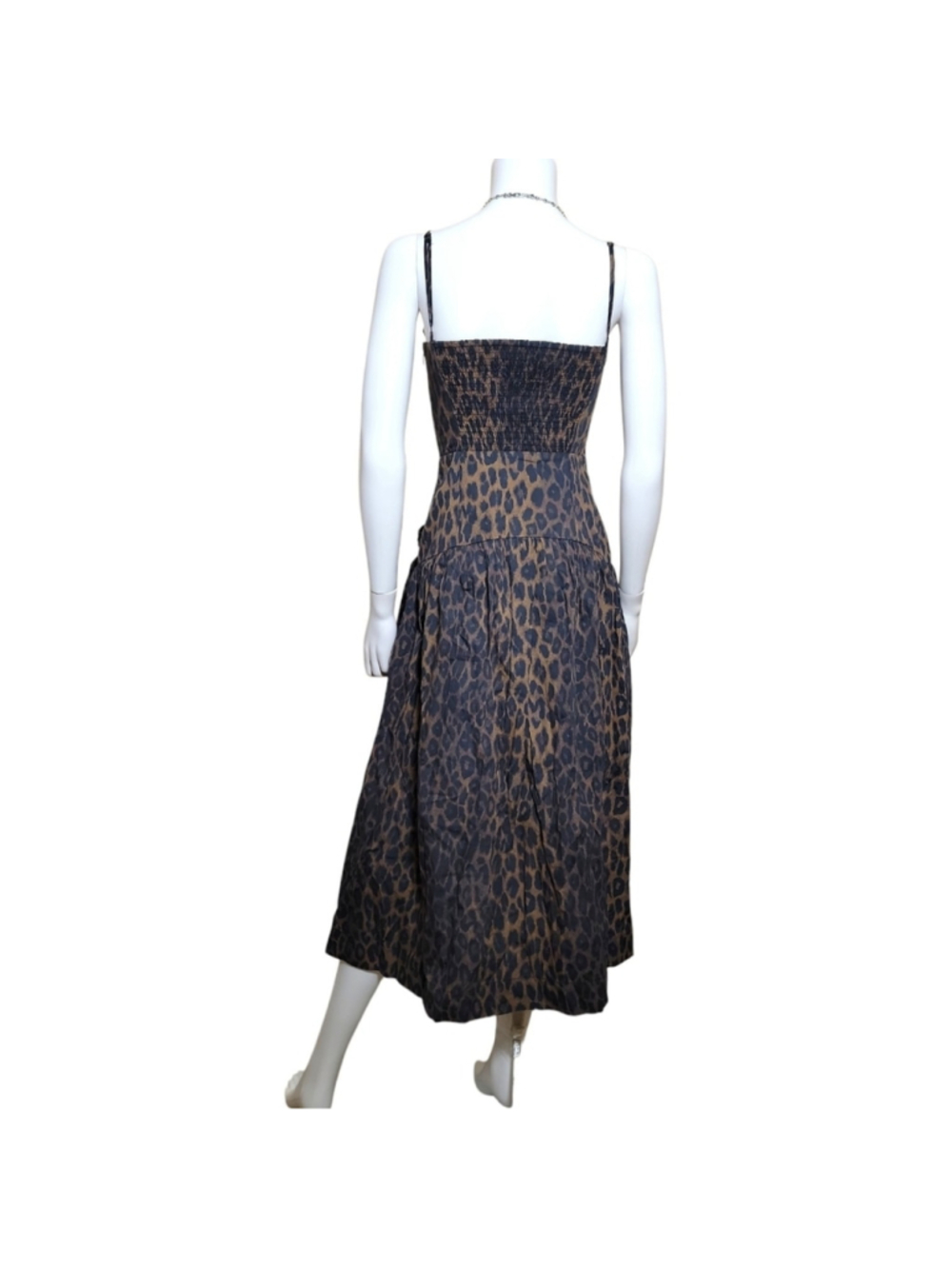NWT $146 DAMSON MADDER Persephone Leopard Midi Dress UK 6 US 2 - Picture 6 of 7